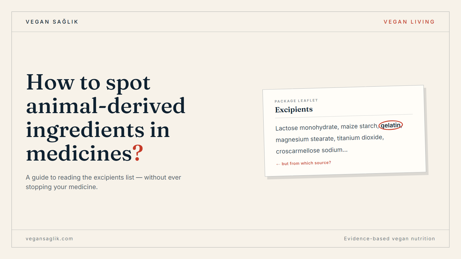 Cover: gelatin circled in red in a package leaflet excipients list