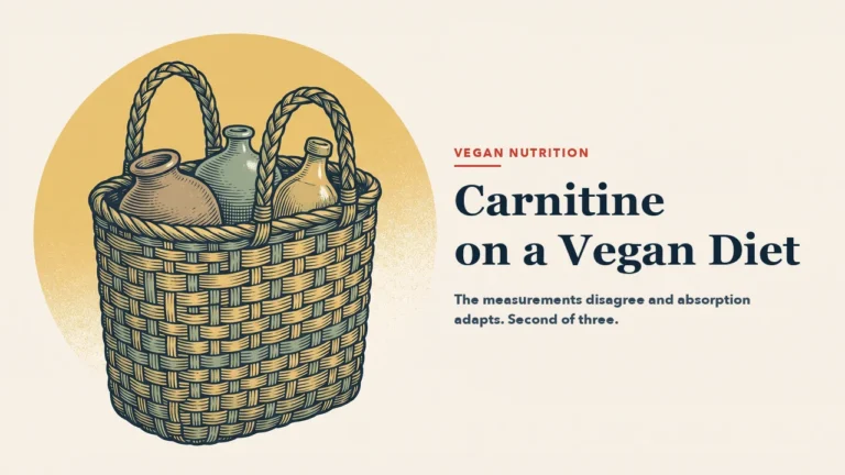 A two-handled woven carrying basket holding three earthenware bottles, with a golden disc behind. Engraving-style illustration, right half left empty for the headline.